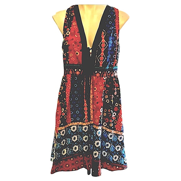 BOHO XXL dress by sheila Red black blue - Picture 1 of 4